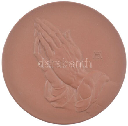 Németország DN. 'Albrecht Dürer: Imádkozó kezek' alapján készült porcelán plakett a meisseni porcelánmanufaktúra jelzésével (102mm) papírtokban T:1 Germany ND. based on 'Albrecht Dürer: Praying Hands' with the sign of Meissen