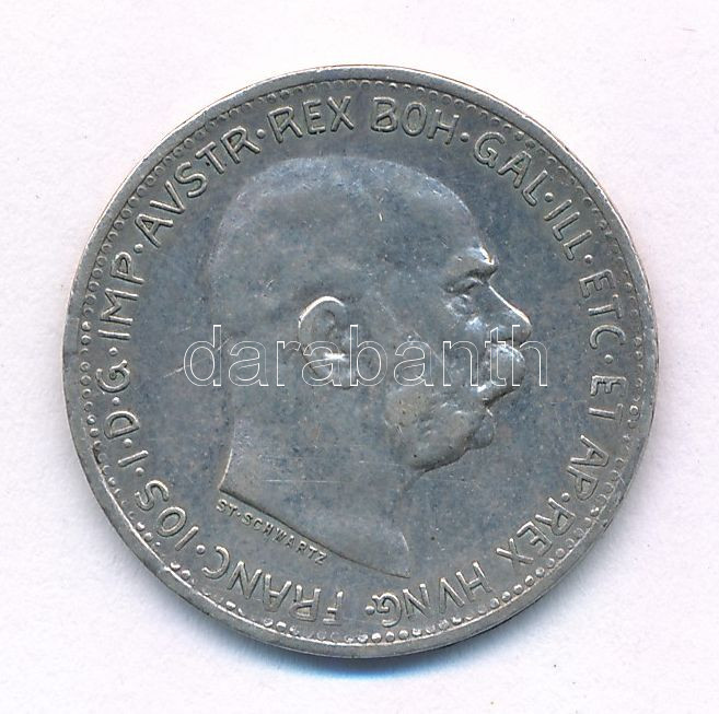 1916. Ausztria 1K (1912-1916.) Ag érméből készített díjérem '33 Football Club 100m síkfutás I. díj 1916 VIII. 6. Krasnojársk (Krasznojarszk)' (23mm/0.835/4,67g) T:2 Krause KM #2820 - Image 2