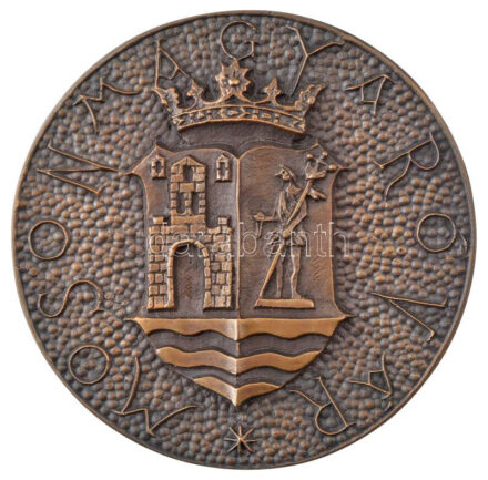 Soltra Elemér (1922-2013) DN 'Mosonmagyaróvár' egyoldalas bronz emlékérem (120mm) T:1-