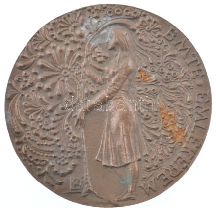DN. 'BMTE Emlékérem' bronz emlékérem olvashatatlan szignóval (72mm) T:1- patina, szenny.
