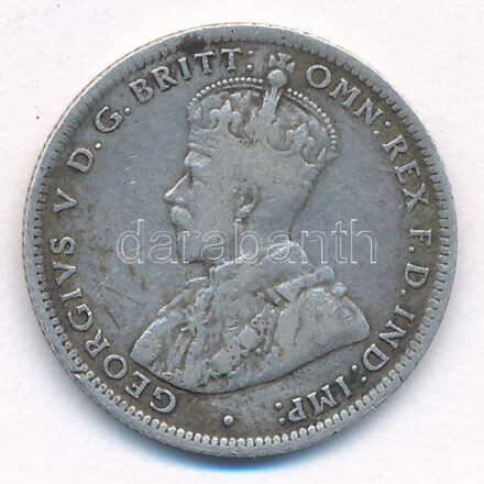 Brit Nyugat-Afrika 1917. 1Sh Ag 'V. György' T:2- patina, kis ph British West Africa 1917. 1 Shilling Ag 'George V' C:VF patina, small edge error Krause KM#12