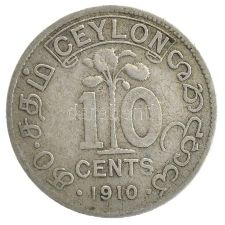 Srí Lanka / Ceylon 1910. 10c Ag 'VII. Edvárd' T:2-,3 patina Sri Lanka / Ceylon 1910. 10 Cents Ag 'Edward VII' C:VF,F patina Krause KM#97