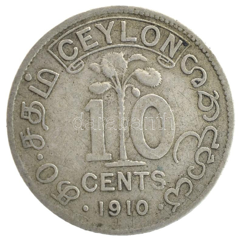 Srí Lanka / Ceylon 1910. 10c Ag 'VII. Edvárd' T:2-,3 patina Sri Lanka / Ceylon 1910. 10 Cents Ag 'Edward VII' C:VF,F patina Krause KM#97