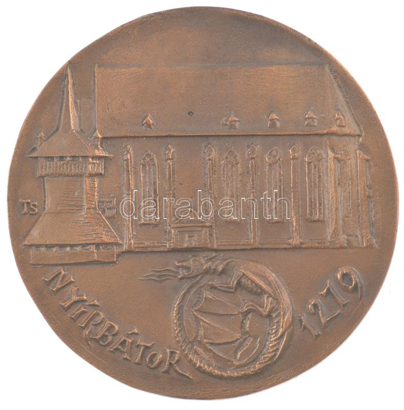 Tóth Sándor (1933-2019) DN 'Nyírbátor 1219' egyoldalas bronz emlékérem (120mm) T:1-