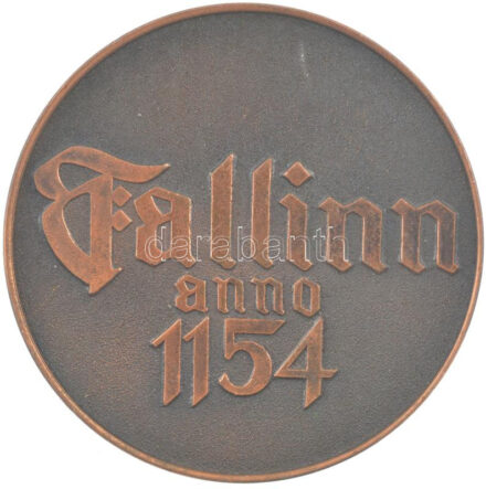 Észtország 1970. 'Tallinn anno 1154' bronz emlékérem (78mm) T:1- Estonia 1970. 'Tallinn anno 1154' bronze commemorative medallion (78mm) C:AU