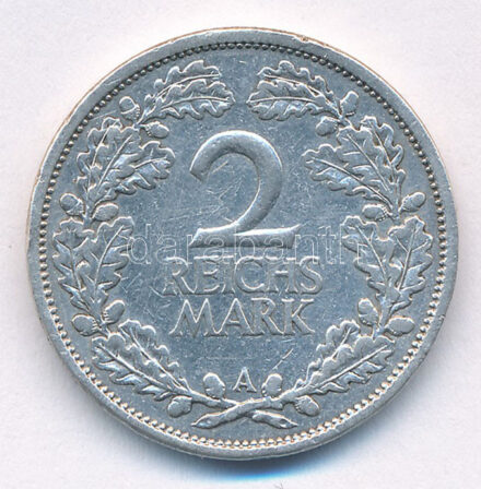 Németország / Weimari Köztársaság 1926A 2M Ag T:2- patina, karc, kis ph Germany / Weimar Republic 1926A 2 Reichsmark Ag C:VF patina, scratch, small edge error Krause KM#45