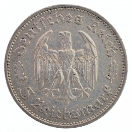 Német Harmadik Birodalom 1934F 5M Ag 'Friedrich Schiller' Stuttgart (13,91g) T:2,2- / German Third Empire 1934F 5 Mark Ag 'Friedrich Schiller' Stuttgart (13,91g) C:XF,VF Krause KM#85