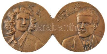 Horváth Sándor (1956-) 1993. 'Együttlétünk 50 éves évfordulójára' bronz emlékérem (182x90mm) T:1-