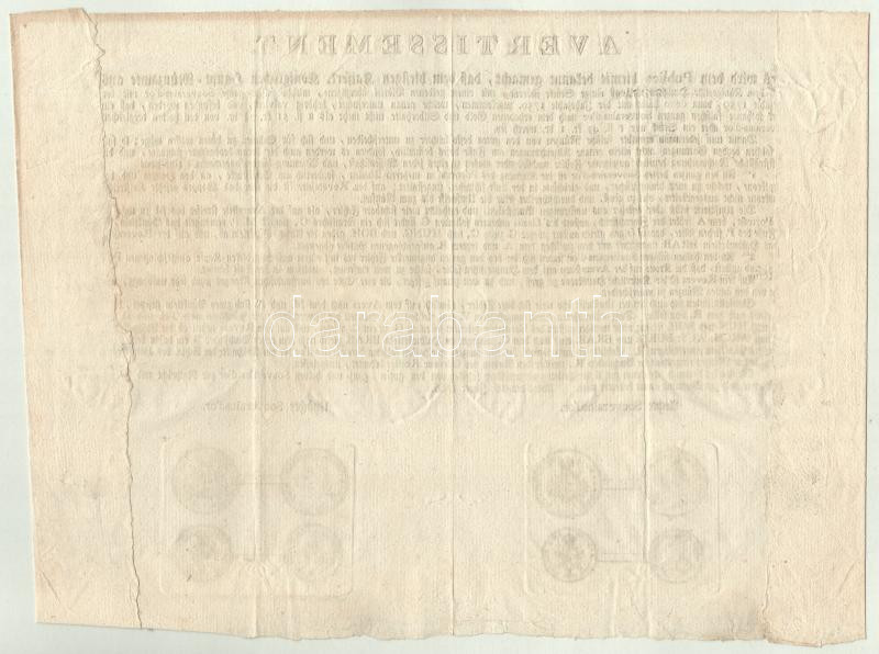 Bécs 1766. Német nyelvű hirdetmény forgalomba került egész és fél 'Mária Terézia' Souverain érmékről, részletezve az eltéréseket, a hirdetmény alján az eredeti és hamis érmék formuláréjával. / Wien 1766. Announcment about - Image 2