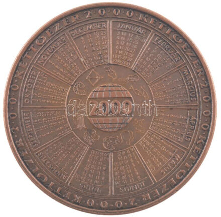 2000. 'MÉE köszönti az Államalapítás ezredik évfordulóját' kétoldalas bronz emlékérem (42mm) T:1 Adamo BP50