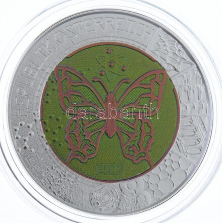 Ausztria 2017. 25E Ag-Nb 'Mikrokozmosz' eredeti tokban, tanúsítvánnyal T:BU Austria 2017. 25 Euro Ag-Nb 'Microcosm' in original case, with certificate C:BU Krause KM# 3272