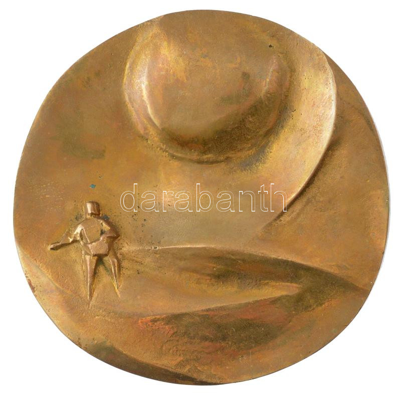 Kiss Nagy András (1930-1997) DN 'A Kulturális Kapcsolatok Intézetének emlékérme, Budapest' kétoldalas bronz emlékérem (95mm) T:1- kis patina