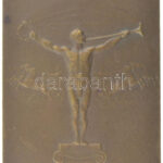 ~1900. 'Dekathlon I.' kétoldalas bronz díjplakett 'Huguenin' gyártói jelzéssel (37x53mm) T:2 ph. - Image 2