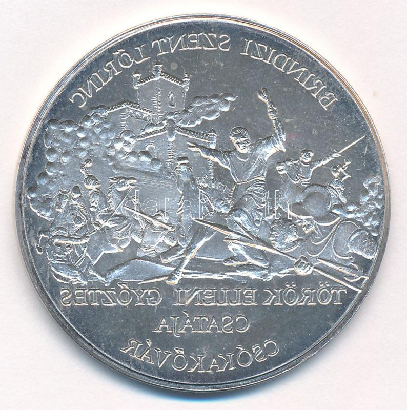 Fritz Mihály (1947-) 1999. 'Brindizi Szent Lőrinc török elleni győztes csatája - Csókakővár / Csókakőért' Ag emlékérem negatív veretű éremképpel (31,47g/0.999/42,5mm) T:1,1-