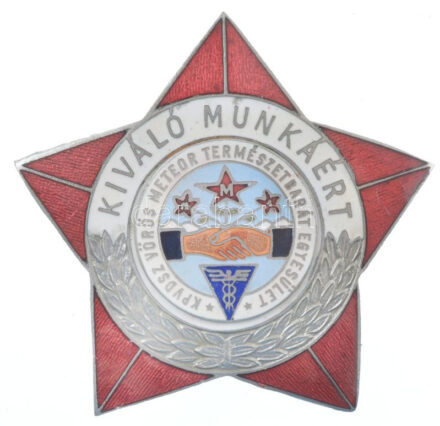 ~1980 'Kiváló Munkáért - KPVDSZ Vörös Meteor Természetbarát Egyesület' zománcos, ezüstözött bronz jelvény eredeti tokban T:I
