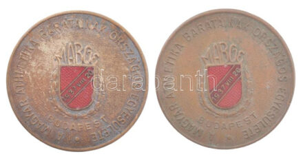 1937. 'A Magyar Athletika Barátainak Országos Egyesülete Budapest' zománcozott bronz emlékérem (2db, egyiken ezüstözés nyomai) (37mm) T:2