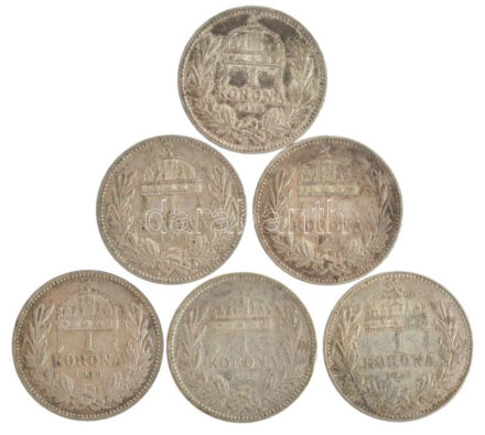1914KB 1K Ag 'Ferenc József' + 1915KB 1K Ag 'Ferenc József' (5x) T:1-,2 patina, az egyiken ph Adamo K5.1
