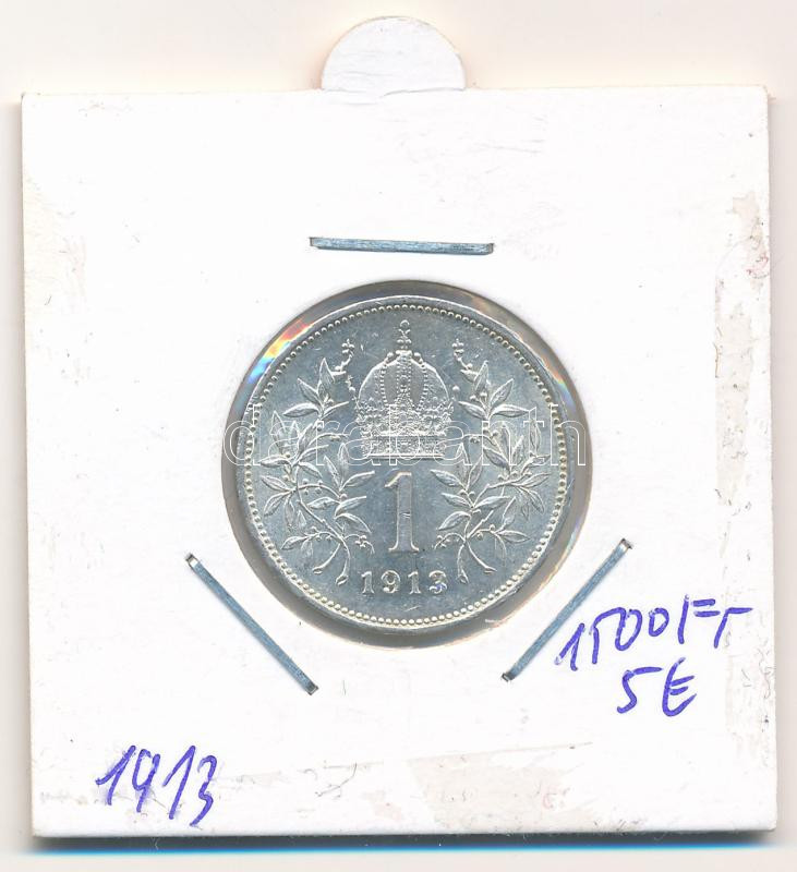Ausztria 1913. 1K Ag 'Ferenc József' T:1- Austria 1913. 1 Corona Ag 'Franz Joseph' C:AU Krause KM# 2820 - Image 2