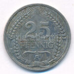 Német Birodalom 1910A 25pf Ni T:2,2- patina, ü. German Empire 1910A 25 Pfennig Ni C:XF,VF patina, ding Krause KM#18