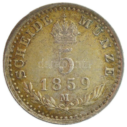 Ausztria 1859M 5kr Ag 'Ferenc József' Milánó T:2- patina Austria 1859M 5 Kreuzer Ag 'Franz Joseph' Milan C:VF patina Krause KM#2197