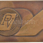 1979. 'PV Csomagolóanyaggyár' kétoldalas öntött bronz plakett (71x109mm) T:2 - Image 2
