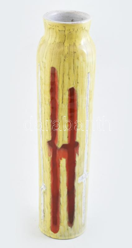 Illés Sándor kerámia váza, jelzés nélkül, minimális mázhiba, m: 37 cm