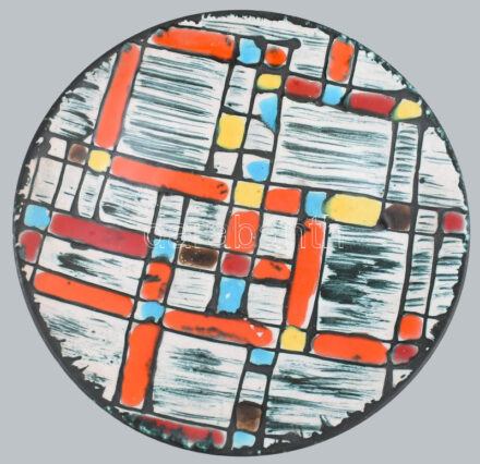 Péter Mária retró fali tál, jelzett, hibátlan, d: 28 cm
