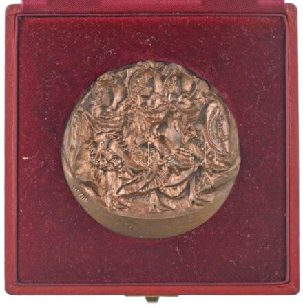 Józsa Lajos (1944-) 1989. '30 éves a Hotel Délibáb, Hajdúszoboszló' kétoldaú, öntött bronz emlékérem dísztokban (63mm) T:2