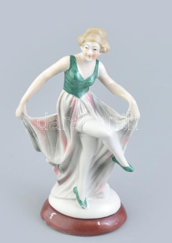 Táncos lány. Jelzett porcelán figura, kis kopással 25 cm