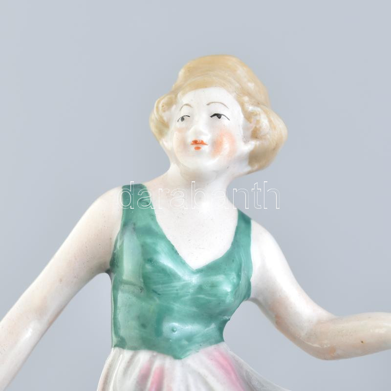 Táncos lány. Jelzett porcelán figura, kis kopással 25 cm - Image 2