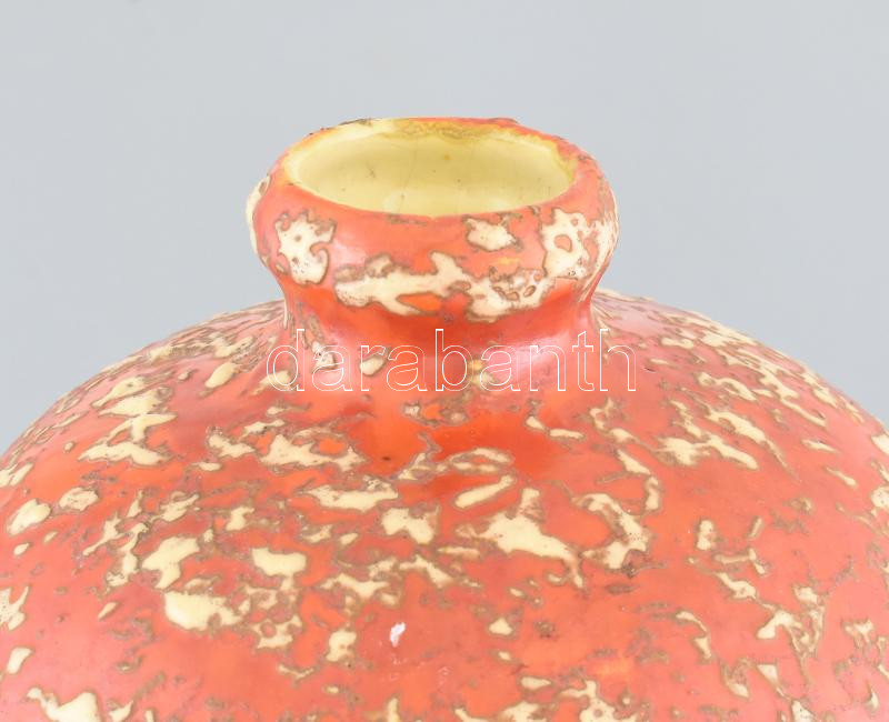 Tófej padlóváza. Mázas kerámia jelzett, hibátlan 58 cm - Image 2