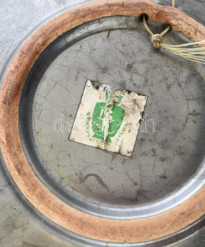 Bodrogkeresztúri pipacsos kerámia tál. Kézzel festett, jelzett, hibátlan 29 cm - Image 2