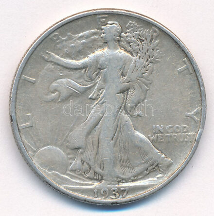 Amerikai Egyesült Államok 1937. 1/2$ Ag 'Walking Liberty' T:2-,3 patina USA 1937. 1/2 Dollar Ag 'Walking Liberty' C:VF,F patina Krause KM#142