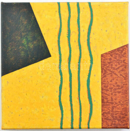 Győrffy Sándor (1951-): Közelítés No. 6., 2018. Akril, vászon, jelzett a hátoldalán. Reprodukálva: Győrffy Sándor: A csend pillanata 2. Festmények 1974-2020. H.n., Muravidék Baráti Kör Kulturális Egyesület, 2020, 133. oldal. 20×20