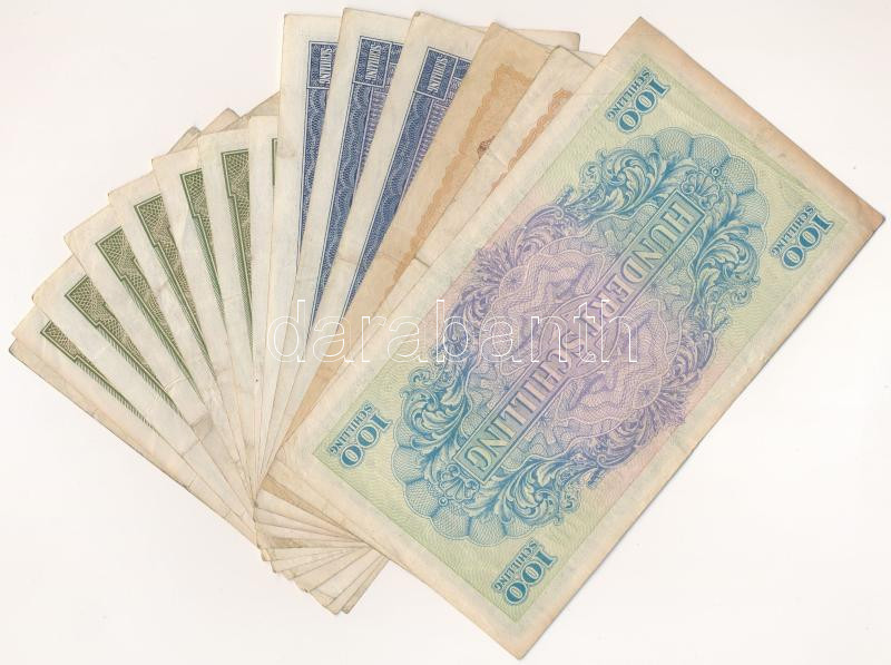 Ausztria / Szövetséges megszállás 1944. 1Sch + 10Sch (7db) + 20Sch (3db) + 50Sch (2db) + 100Sch T:III Austria / Allied occupation 1944. 1 Schilling + 10 Schilling (7pcs) + 20 Schilling (3pcs) + 50 Schilling (2pcs) + 100 Schilling C:F - Image 2