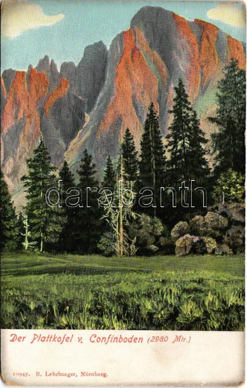 Dolomiti, Dolomiten, Dolomites (Südtirol); Der Plattkofel v. Confinboden / Sassopiatto (EM)