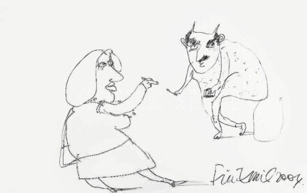 Für Emil (1967-): Tűz van, babám (cím nélkül), 2004. Ceruza, papír, jelzett, 42×59,5 cm