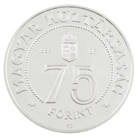 1999. 75Ft Ag '75 éves a Magyar Nemzeti Bank' kapszulában, tanúsítvánnyal T:PP fo. Adamo EM158