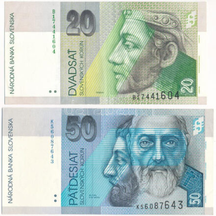 Szlovákia 1993. 20K + 2005. 50K T:II,III szép papír Slovakia 1993. 20 Korun + 2005. 50 Korun C:XF,F fine paper