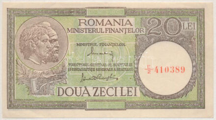 Románia 1948. 20L 'E/2 410389' T:III szép papír Romania 1948. 20 Lei 'E/2 410389' C:F fine paper Krause P#79