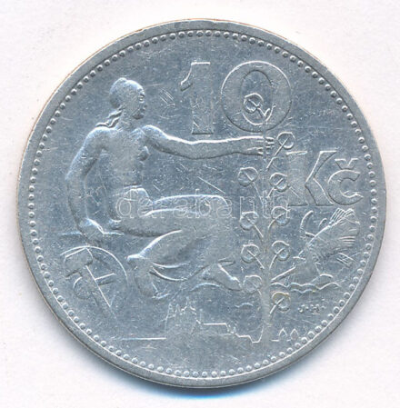 Csehszlovákia 1930. 10K Ag T:2- ph Czechoslovakia 1930. 10 Korun Ag C:VF edge error Krause KM#15