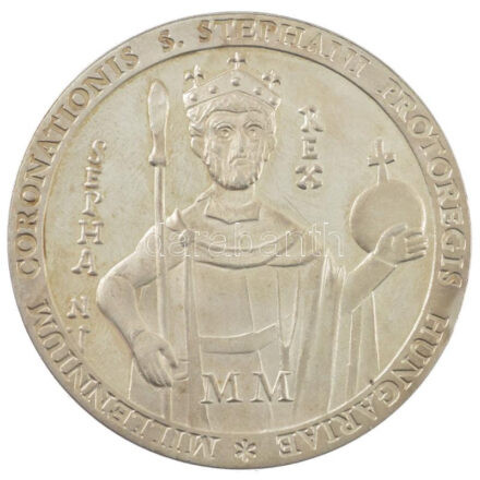 Bozó Gyula (1913-2004) 2000. 'Szent István koronázásának 1000. évfordulója' kétoldalas fém emlékérem, peremén FÉM beütéssel (42mm) T:1- (eredetileg PP)