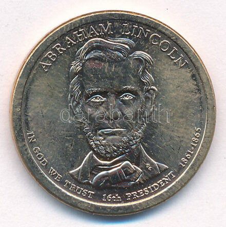 Amerikai Egyesült Államok 2010. 1$ Cu-Ni-Zn 'Elnöki Dollárok - Abraham Lincoln' T:1- kis karc, patina USA 2010. 1 Dollar Cu-Ni-Zn 'Presidential Dollar Coins - Abraham Lincoln' C:AU small scratch, patina Krause KM#478