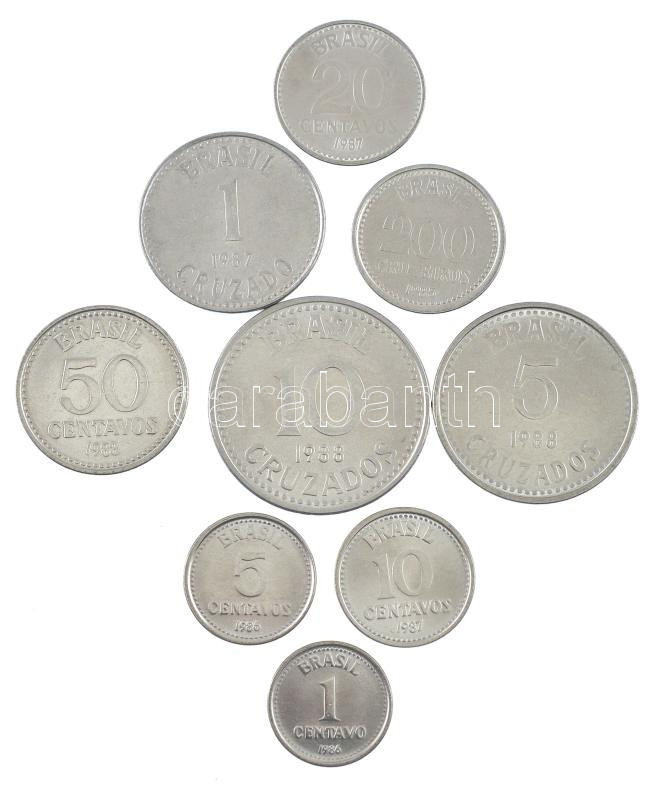 Brazília 1985-1988. 1c - 10Cr (9xklf) T:1-,2 Brazil 1985-1988. 1 Centavo - 10 Cruzados (9xdiff) C:AU,XF
