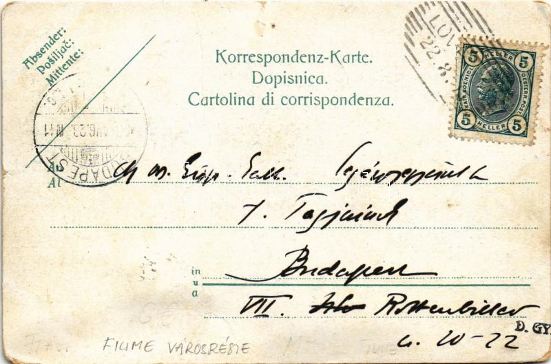 1903 Fiume, Rijeka; Tersatto / Trsat (EM) - Image 2