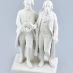 Goebel Schiller és Goethe biszkvit porcelán figura. Jelzett, javított 20 cm