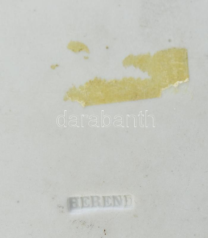 Herendi porcelán plakett. Csók István. Jelzett, biszkvit, hátulján kis lepattanás 9x14 cm - Image 2