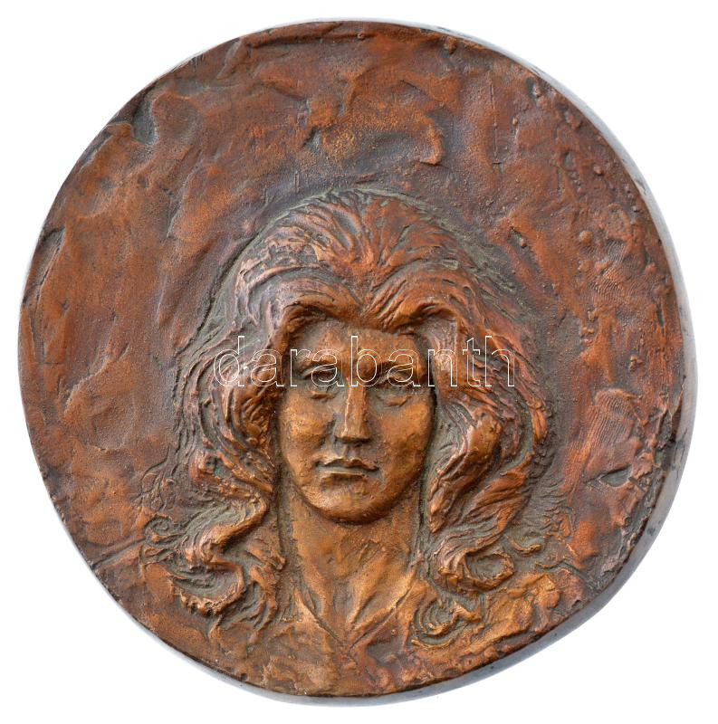 DN 'Női portré' bronz emlékérem (160mm) T:1-