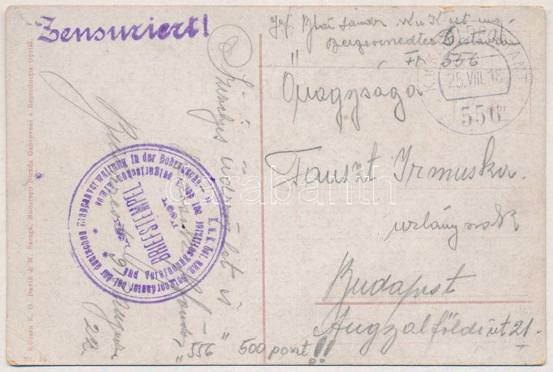 1918 Salutari din Romania. Hora taraneasca / Romanian folklore, folk dance + 'K.U.K. FELDPOSTAMT 556' (EB) - Image 2