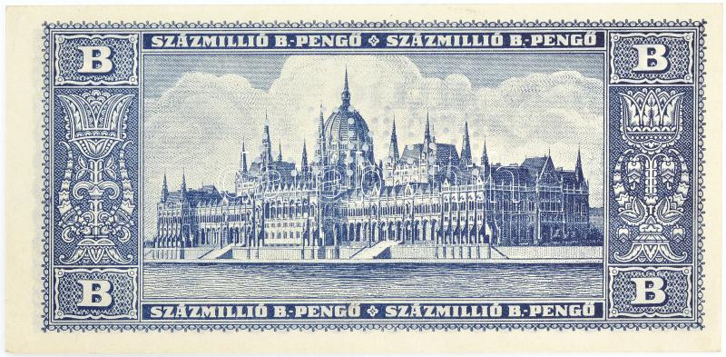 1946. 100.000.000BP hamis(?) 'MINTA' perforációval T:I Adamo P39 - Image 2